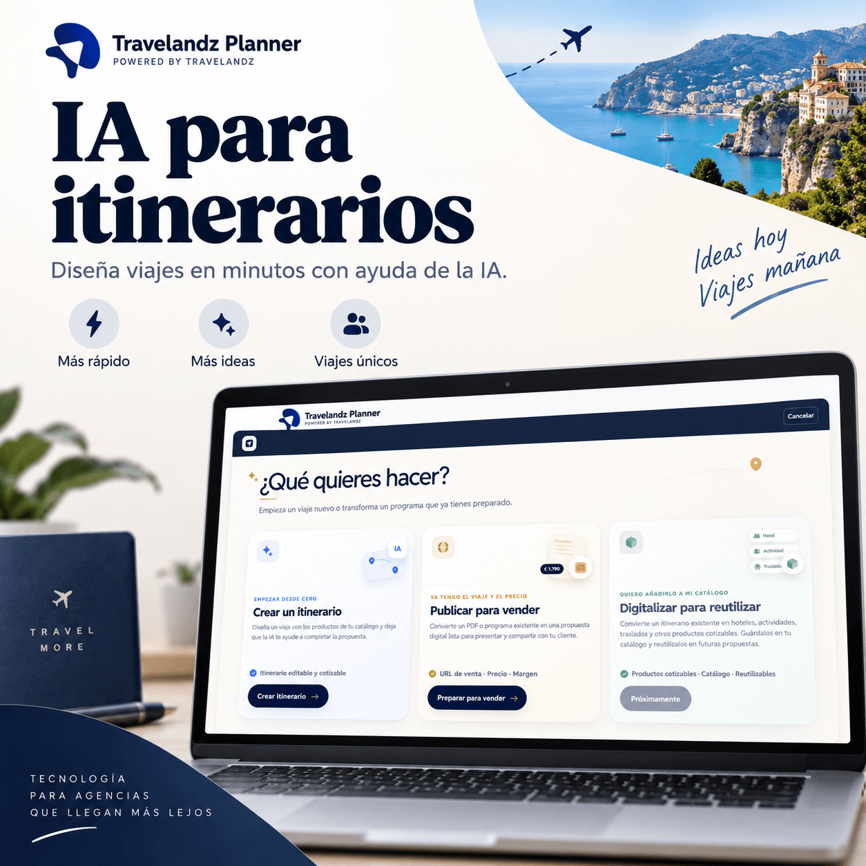 Herramientas de creación de itinerarios con IA y programas existentes.